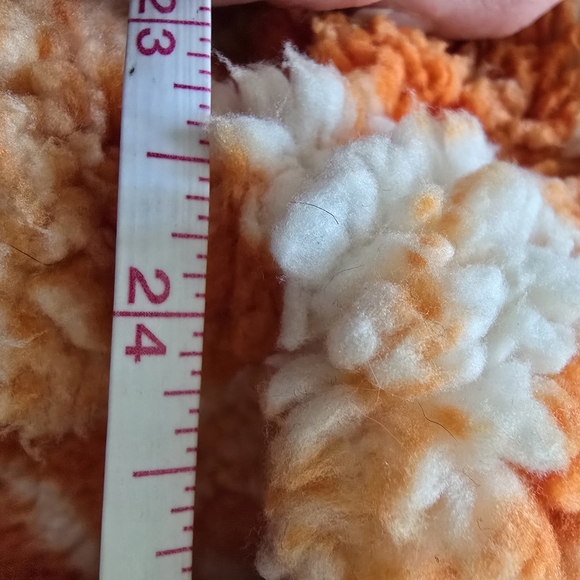 Women's PacSun Orange and White Fuzzy Cozy Teddy Jacket MEDIUM - Picture 5 of 7